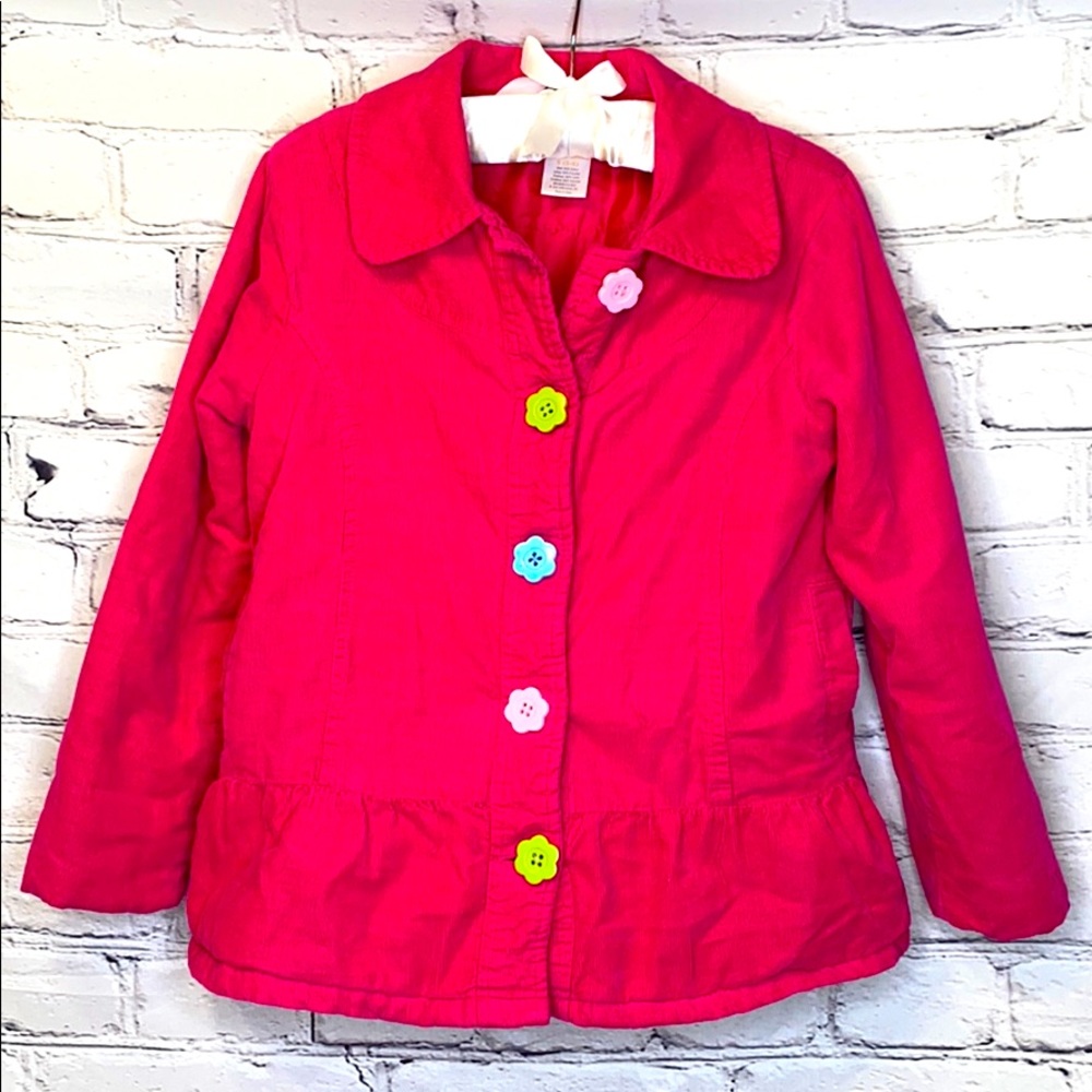 Gymboree Pink Corduroy Colorful Button Jacket Girl’s Size 5